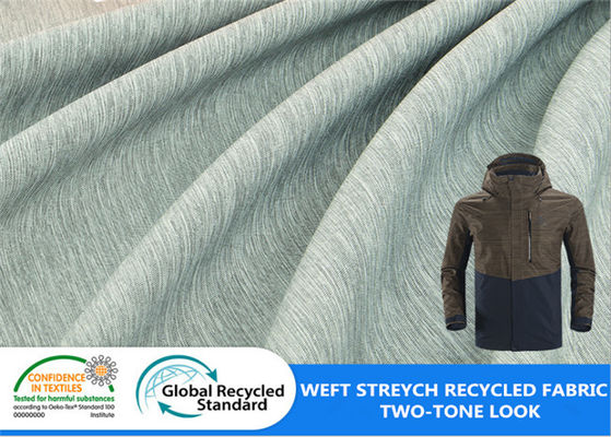 Due Tone Weft Stretch Polyester 200D 112GSM hanno riciclato il tessuto dell'ANIMALE DOMESTICO