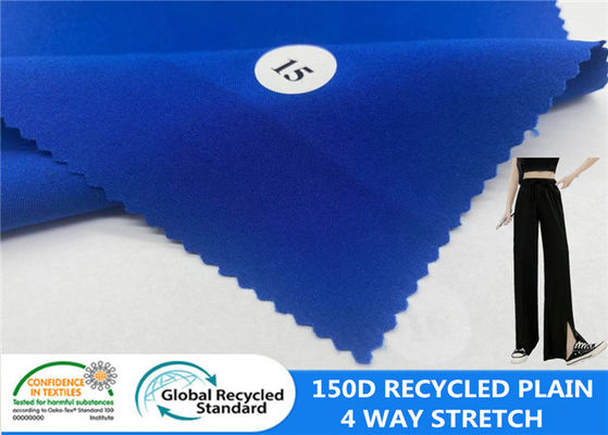l'allungamento di modo 150D 4 ha riciclato il tessuto di plastica 170GSM dei pantaloni del tessuto della bottiglia