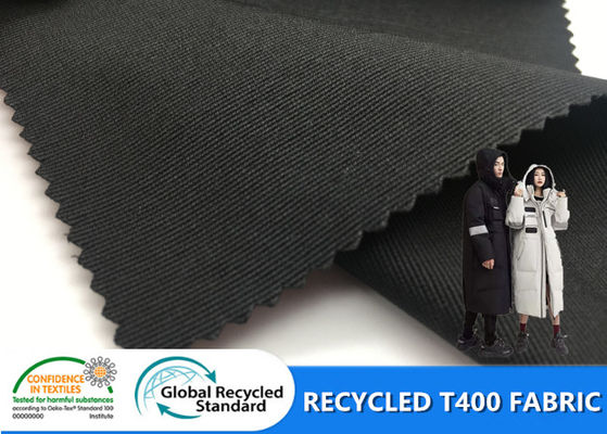 Il poliestere riciclato 100% T400 impermeabilizza il tessuto all'aperto di sci del rivestimento dell'inverno del tessuto elastico GRS