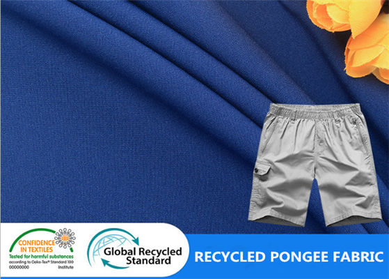 80GSM tinto allungamento meccanico ha riciclato il tessuto dell'ANIMALE DOMESTICO per i pantaloni di sport